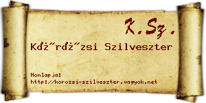Körözsi Szilveszter névjegykártya