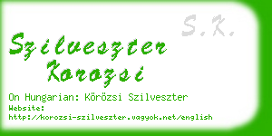 szilveszter korozsi business card